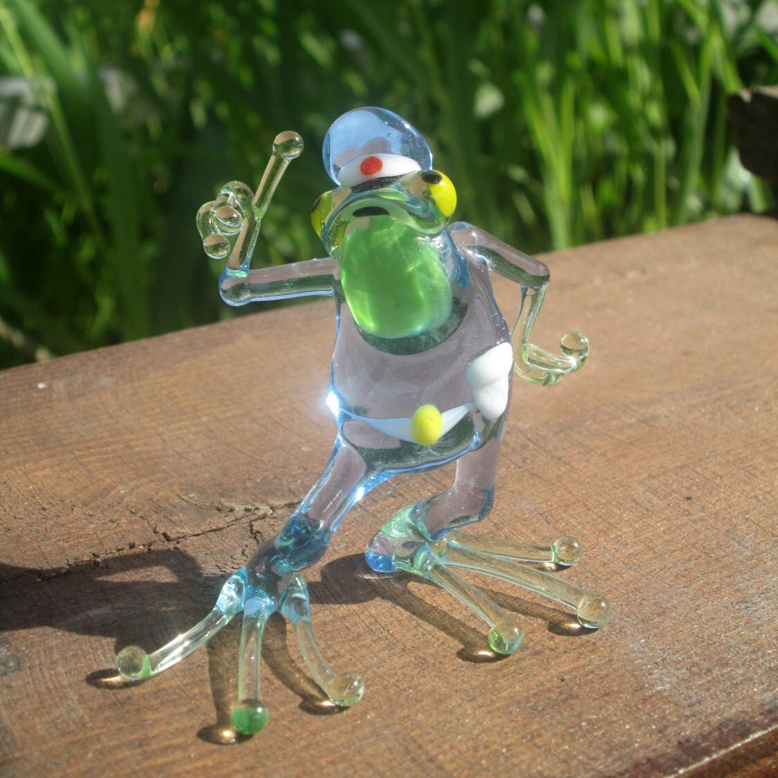 glass blown frog