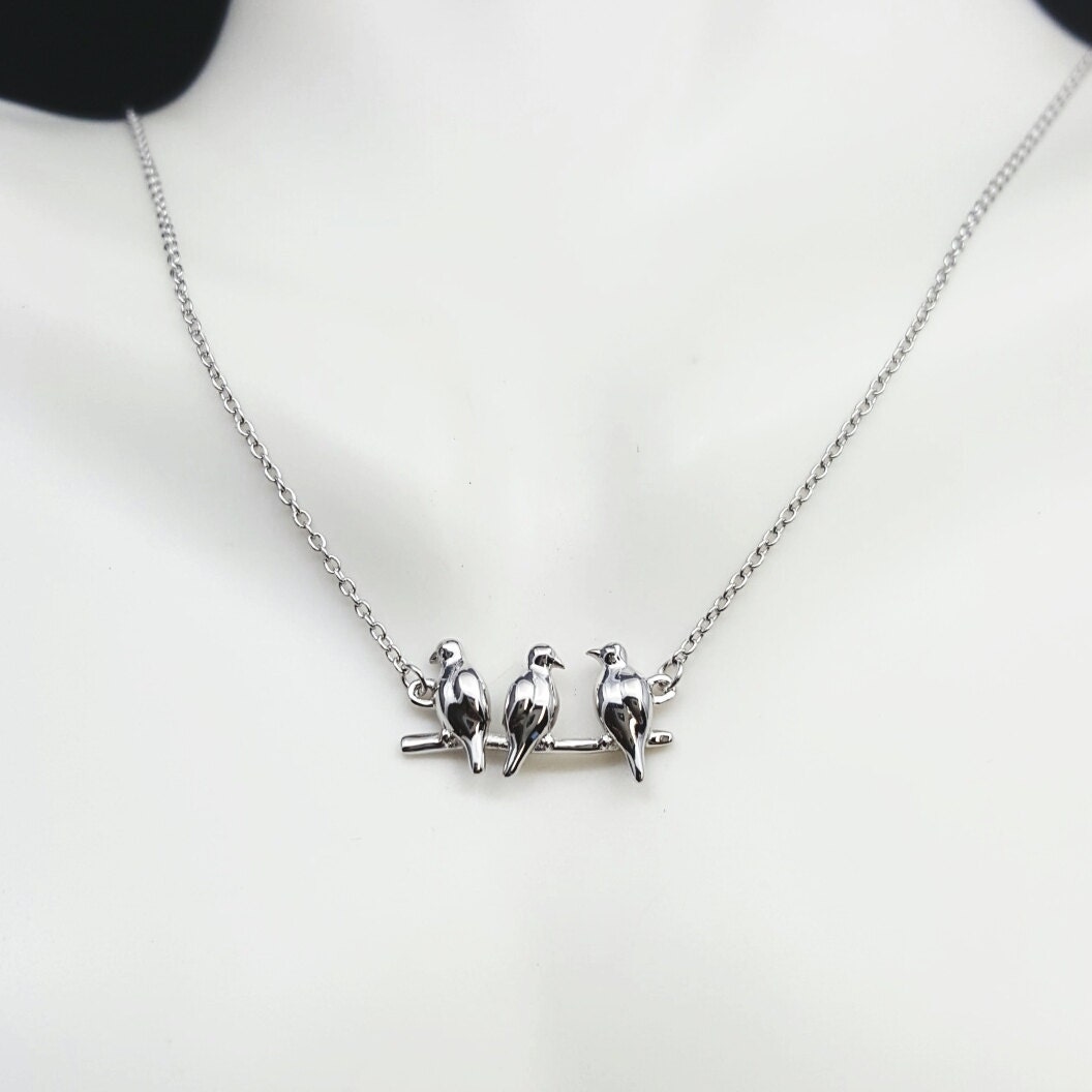 Birds on a Wire necklace birds on a branch bird necklace