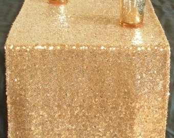 Gold Sequin Table Runner ~ 12 x 108 Inches ~ Wedding Decor ~ Wedding Table Runner ~ Summer Wedding