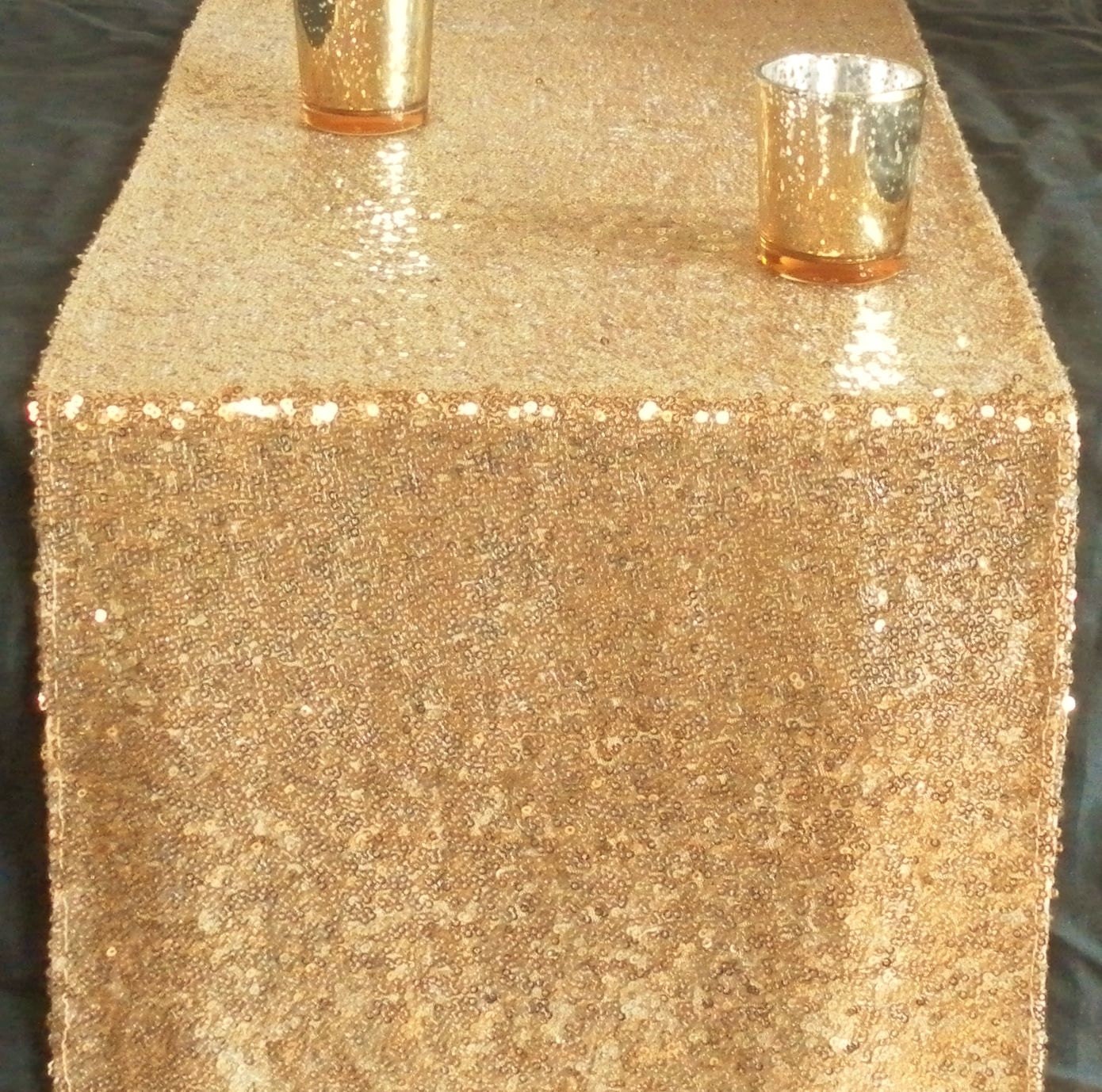 Gold Sequin Table Runner 12 x 108 Inches Wedding Decor