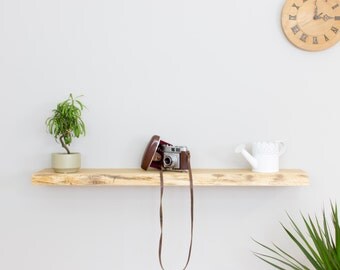 Oak Wall Shelves 200mm Deep - Waney Edged Solid Oak Floating Shelf in a Range of Sizes