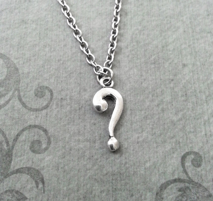 Question Mark Necklace SMALL Question Mark Jewelry Punctuation