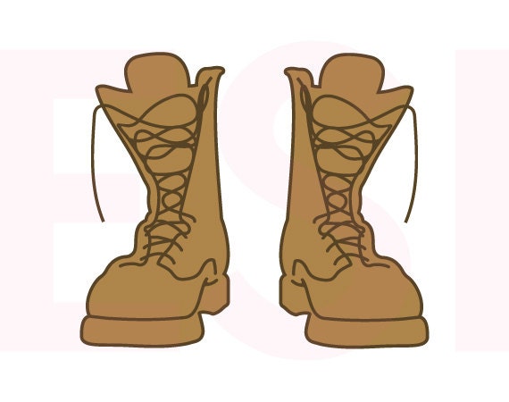 Combat Boots Army svg SVG DXF EPS cutting files for