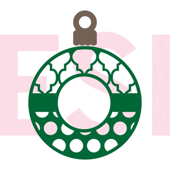 Christmas ornament svg monogram frame SVG DXF and EPSfor