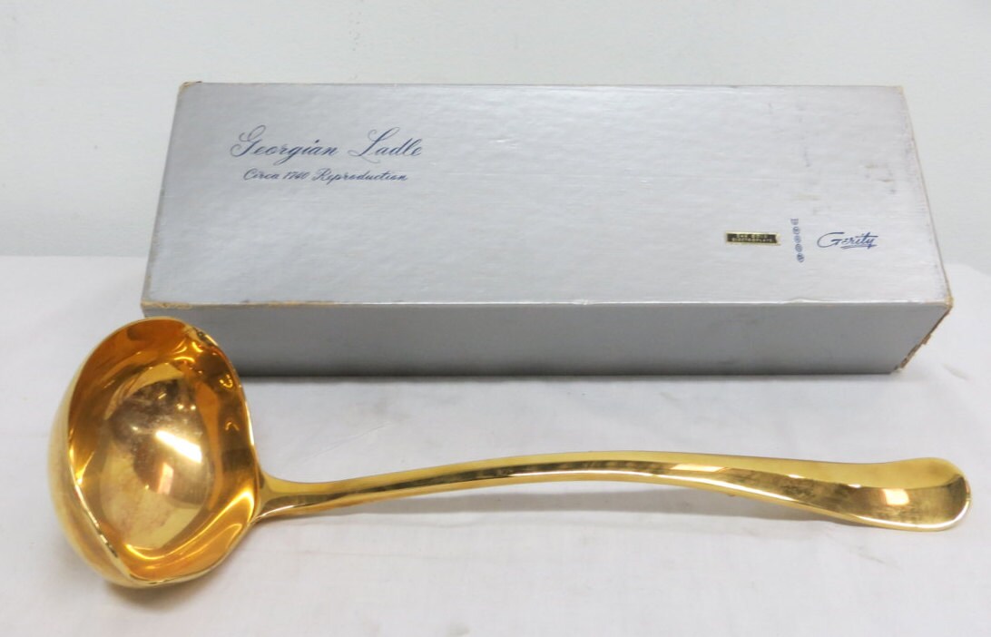 Boxed Gold Plated Style Soup or Punch Ladle