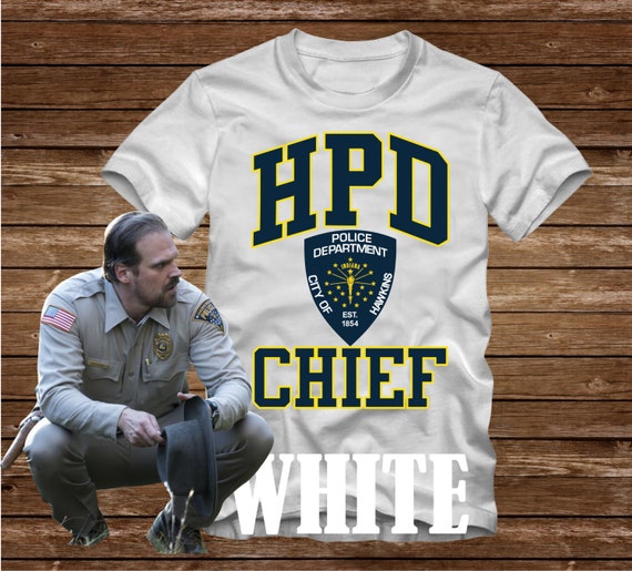 HPD CHIEF Hawkins Police Department T-Shirt Adult sizes S-3Xl