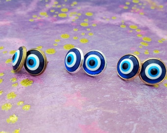 Evil Eye Earrings, Eye Studs, Resin Eyes, Evil Eye Jewellery, Turkish Jewelry, Blue Evil Eye, Earring Studs, Casual Earrings, Eyeballs