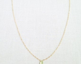 Prehnite - Prehnite Necklace - Prehnite Jewelry - Green Stone Necklace - Green Necklace - Tiny Gold Necklace - Dainty Crystal Necklace