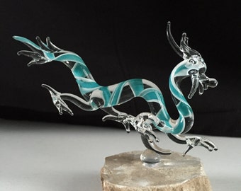 Handblown Glass Dragon Sculpture