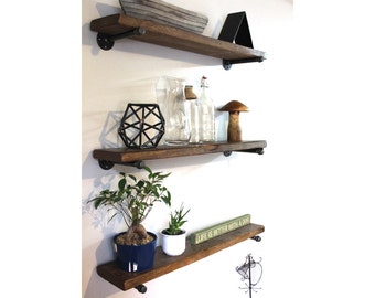 Industrial pipe shelving, Reclaimed wood shelf, Pipe shelves, Pipe shelving, Floating shelf, Rustic shelf, Barn wood
