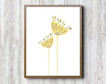 Yellow Flower Wall Art flower bathroom art | etsy Yellow Flower Wall Art flower bathroom art | etsy