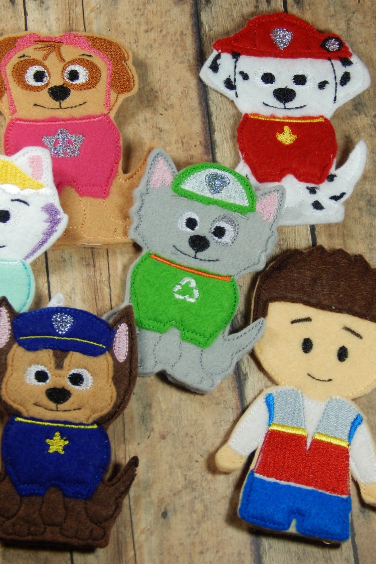Paw Patrol Finger Puppets full set made to by ColorfulCharacters