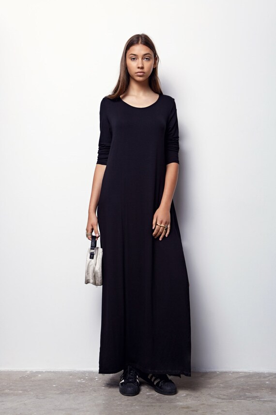 Black maxi dress long sleeve Maxi dress with sleeves For Women