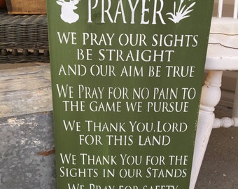 Rustic Wood Sign - Hunting Decor - Prayer Sign - Cabin Decor - Rustic Hunting Sign - Wood Sign - Deer Hunting Sign - Wall Hanging - Man Cave