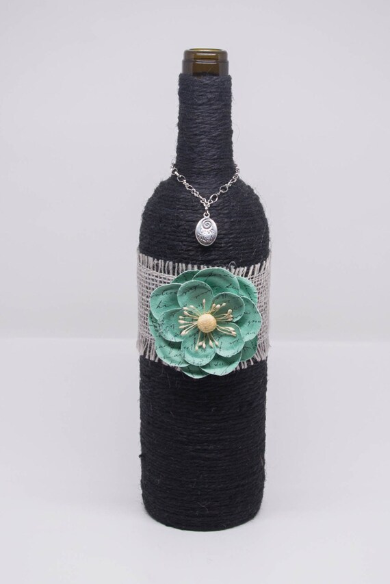 Items similar to Wine Bottle Decor - Twine Wrapped Wine Bottle with ...