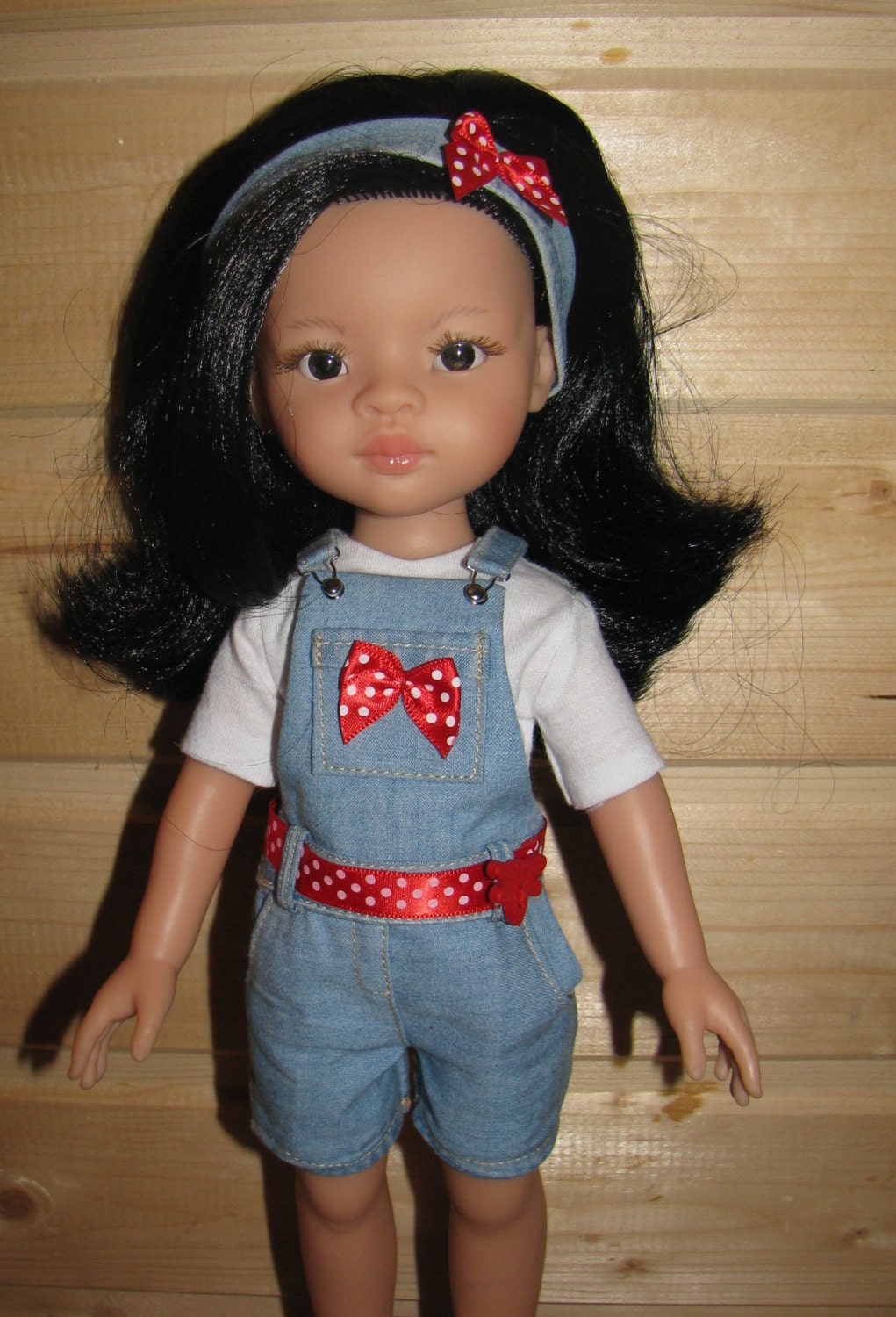 Denim overalls for 3335 cm doll Petitcollin MinouchePaola