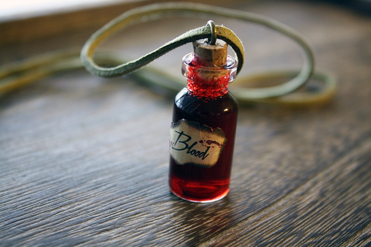 Blood Vial Necklace / Vampire Necklace / Blood Bottle by Taypop