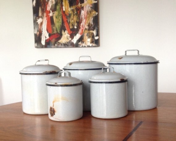 light grey kitchen canisters