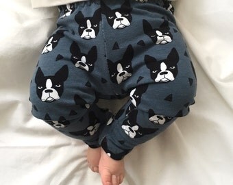 Leggings, boston terrier, dog, hipster baby, blue, stylish baby clothes,animals, organic baby clothes, baby clothing, baby leggings