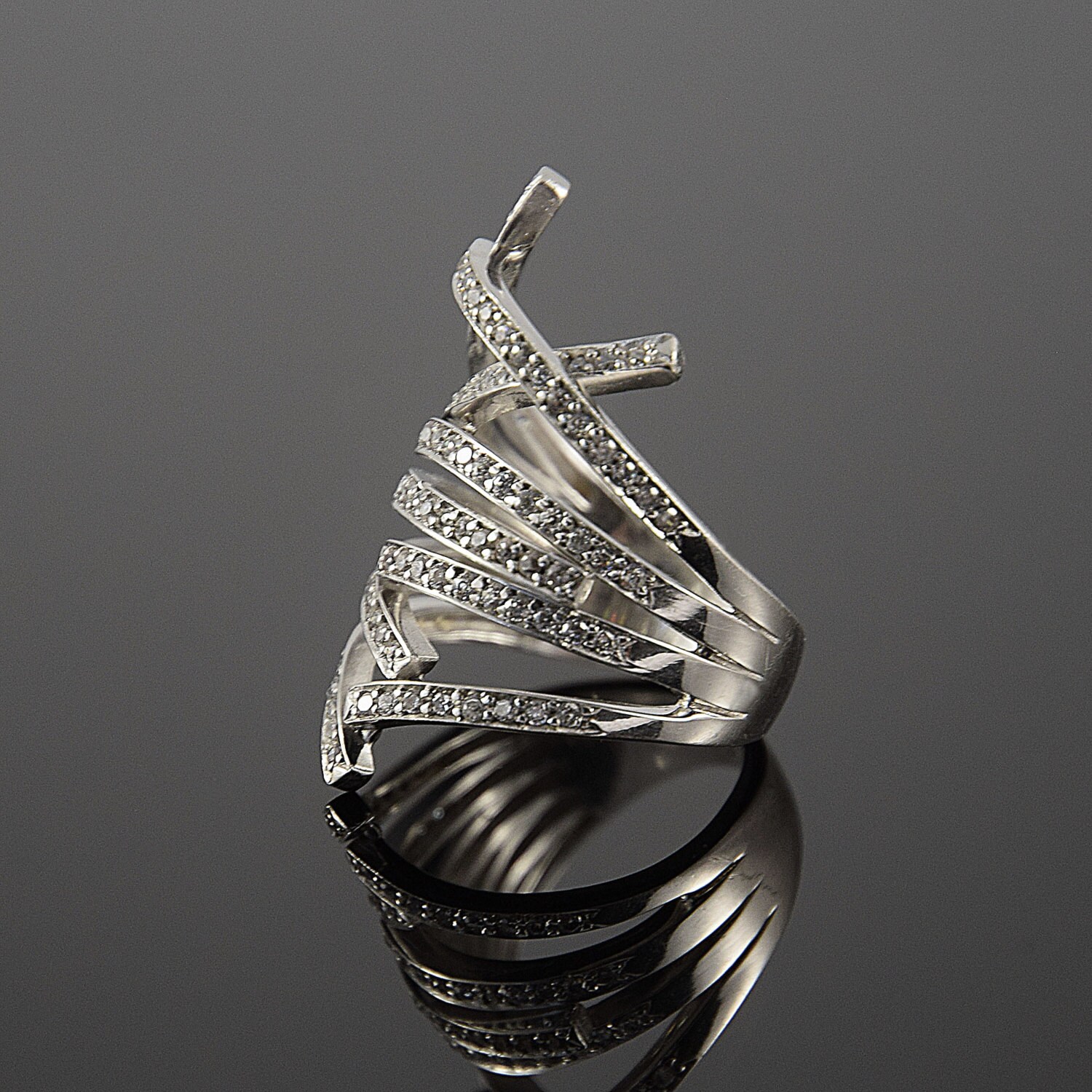 Cocktail ring Statement ring Long ring Sterling silver