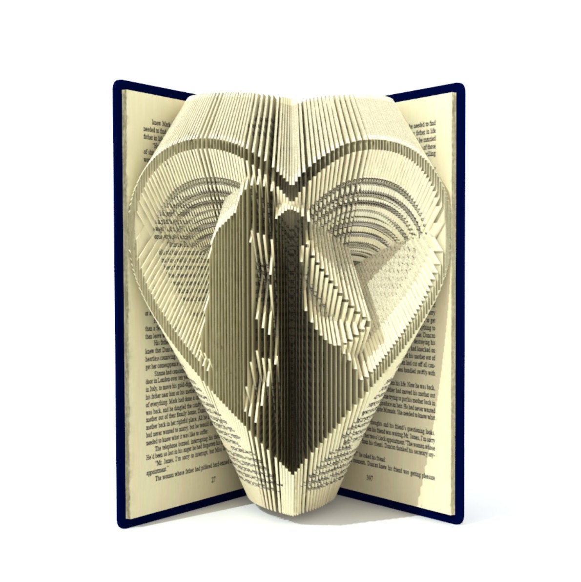 Book folding pattern WEDDING COUPLE in HEART 227 folds