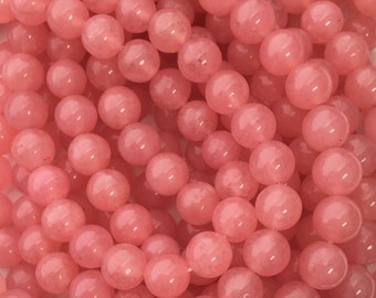 Pink Jade, 8mm Beads, Pink Gemstone, Pink Jade Beads, Gemstone Beads, 6mm Beads, Jade Beads, Beads for Jewelry Making, Pink Beads, 4mm Beads
