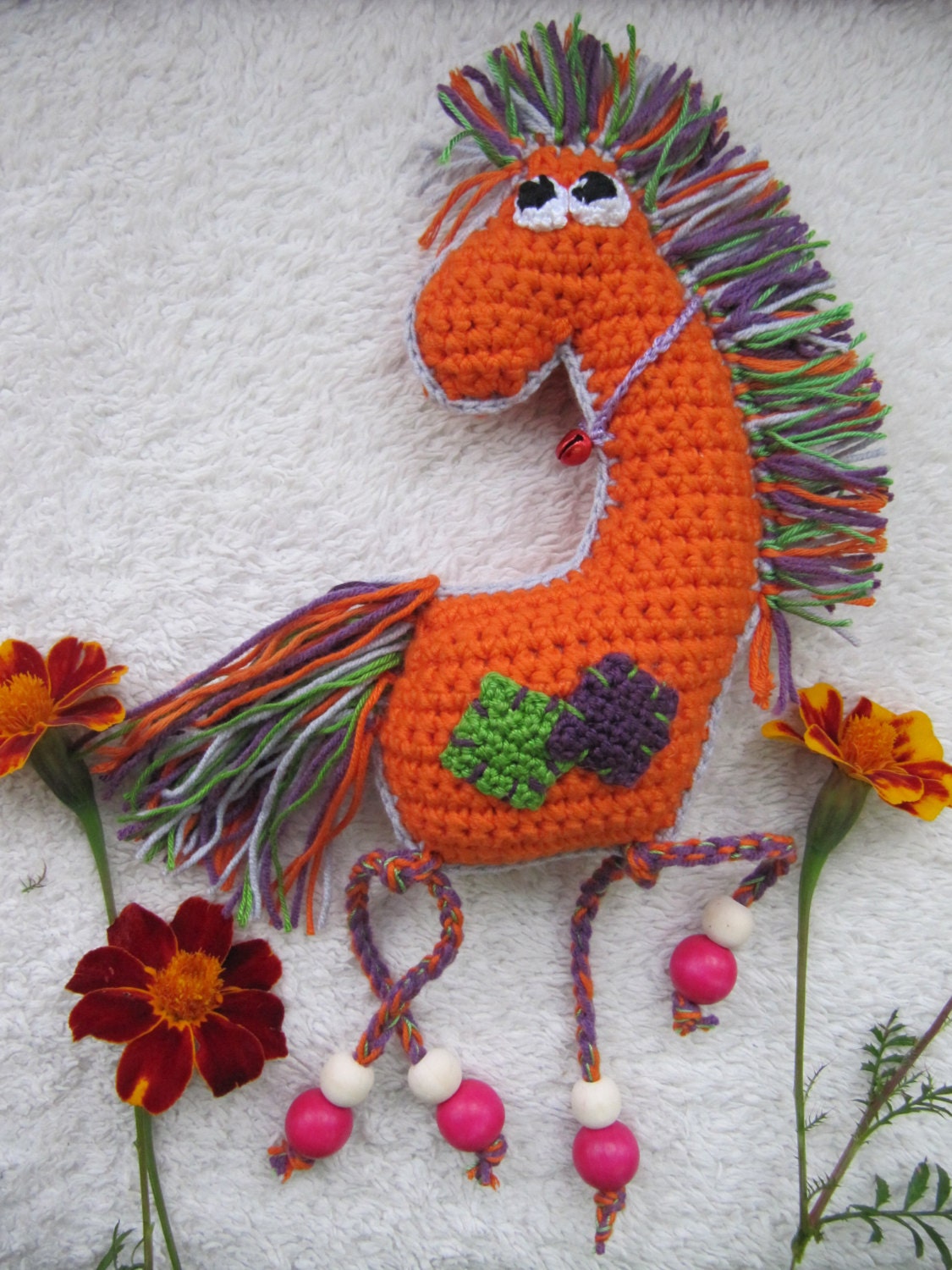 baby rattle toy horse crochet baby toy animal baby birthday