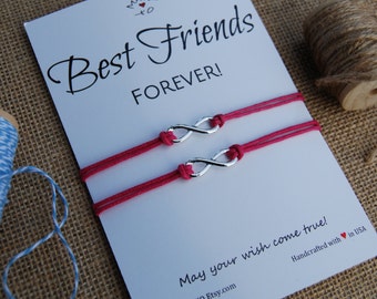 Best Friend Bracelet Infinity Charm Bracelet ~ BFF Gift Friendship Bracelet Make a Wish Bracelet Gift for Friend Best Friend Forever