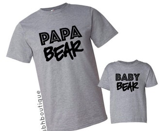 Dad and Son Shirts, Dad and Baby Matching Shirts, Father's Day Gift, Gift for Dad, Papa Bear Shirt, Baby Bear Shirt, Father and Son Shirts