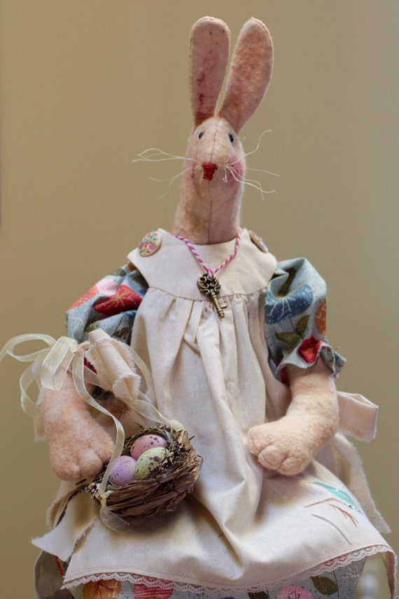 Items similar to Handmade Fabric Rabbit on Etsy