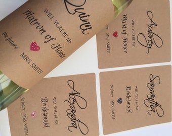 Will you be my bridesmaid wine label, Will you be my bridesmaid proposal, Bridesmaid wine label, Maid of Honor, Bridesmaid gift