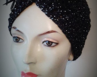 1920's hat, turban, Flapper headband, gatsby costume, 1940s style turban