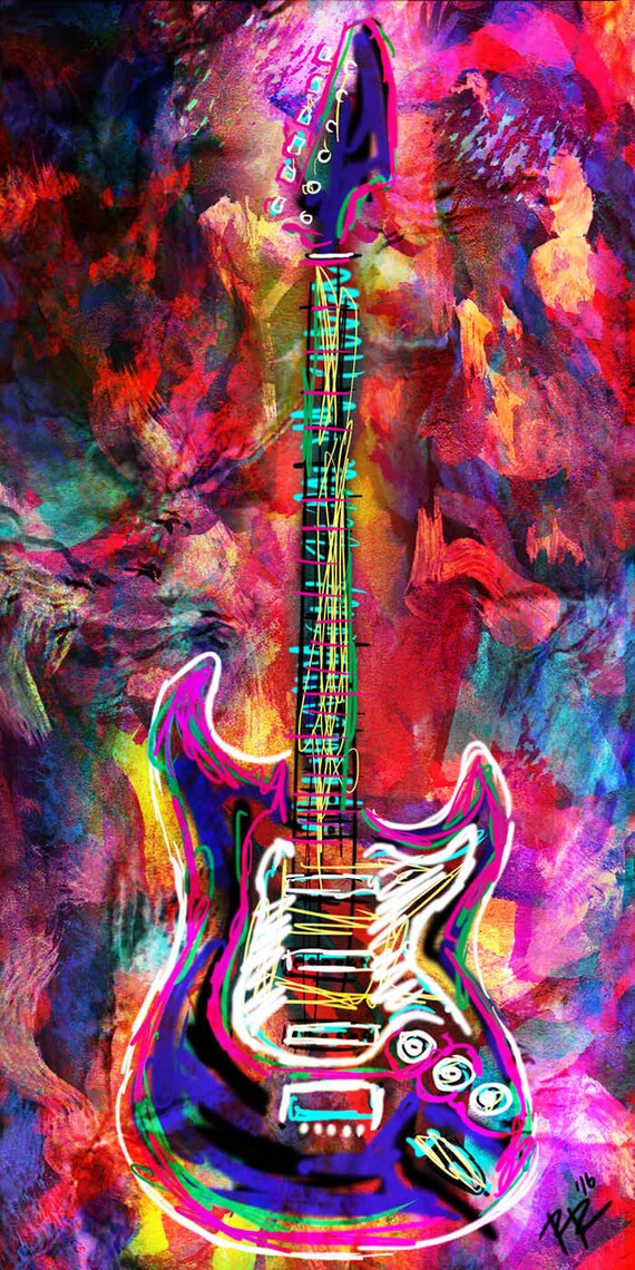 Guitar Art Music art Rock n Roll Canvas Instrument by SparkArtwork