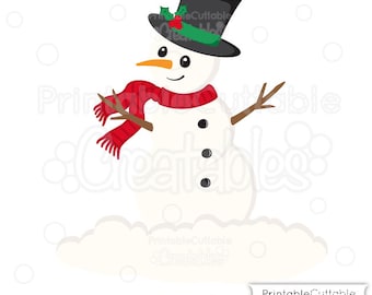 Christmas Snowman SVG Cutting File & Clipart - Includes Limited Commercial Use!