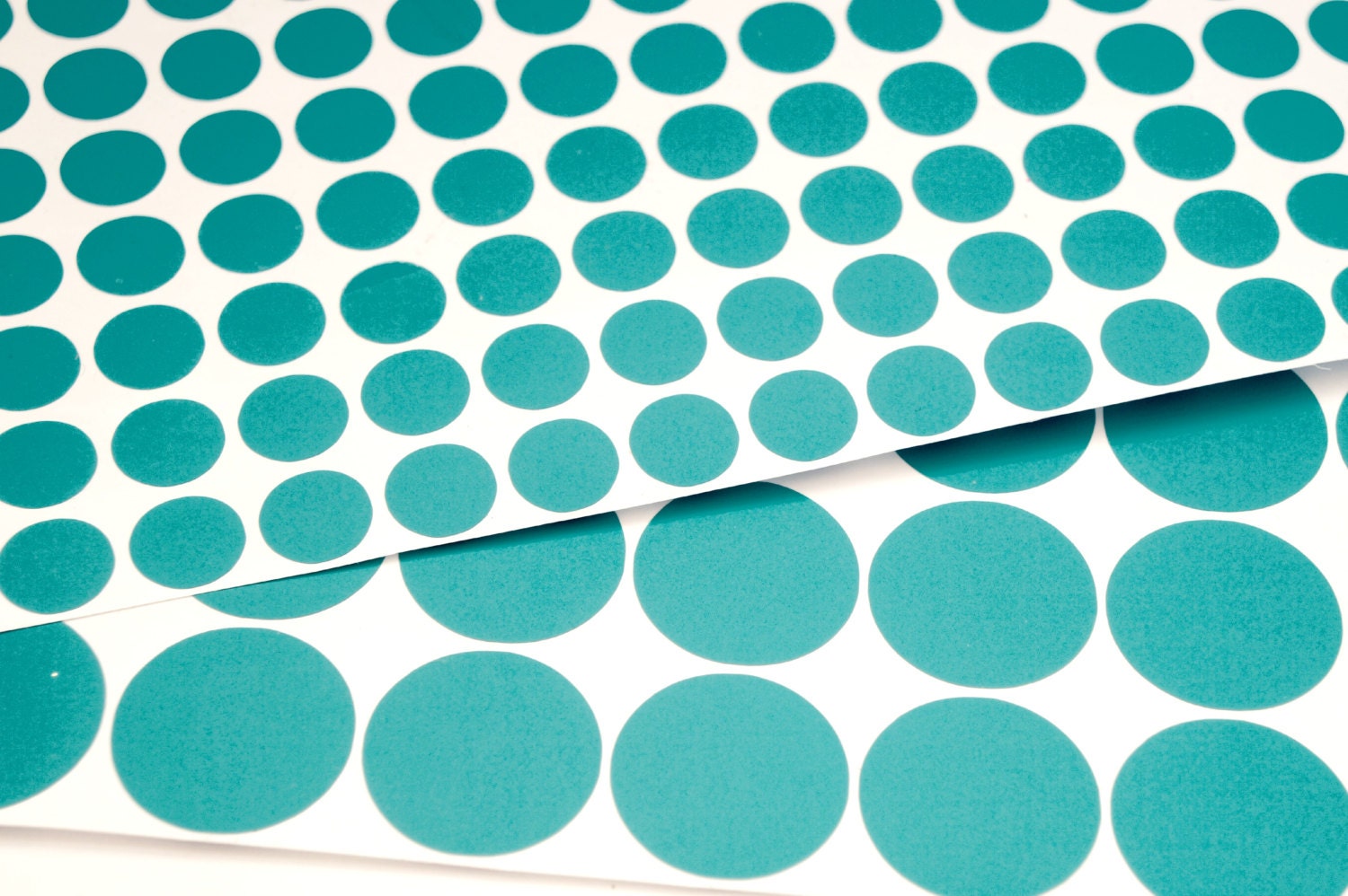 100 turquoise polka dots stickers circle vinyl decals