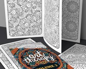 Adult Coloring Book - Art Therapy Volume 3 - Printable PDF E-Book, digital download, print at home and color as many times as you like