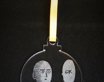 One Punch Man Hand Engraved Christmas hanging decoration ornament. One Punch OPM