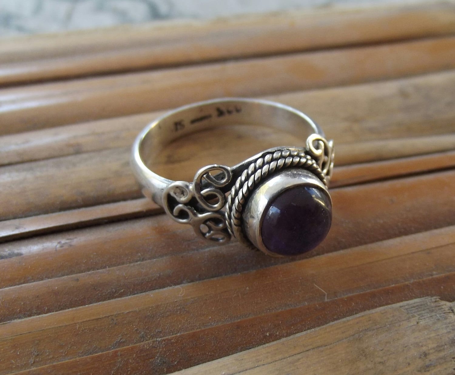 925 sterling silver ring amethyst silver ring stone ring for