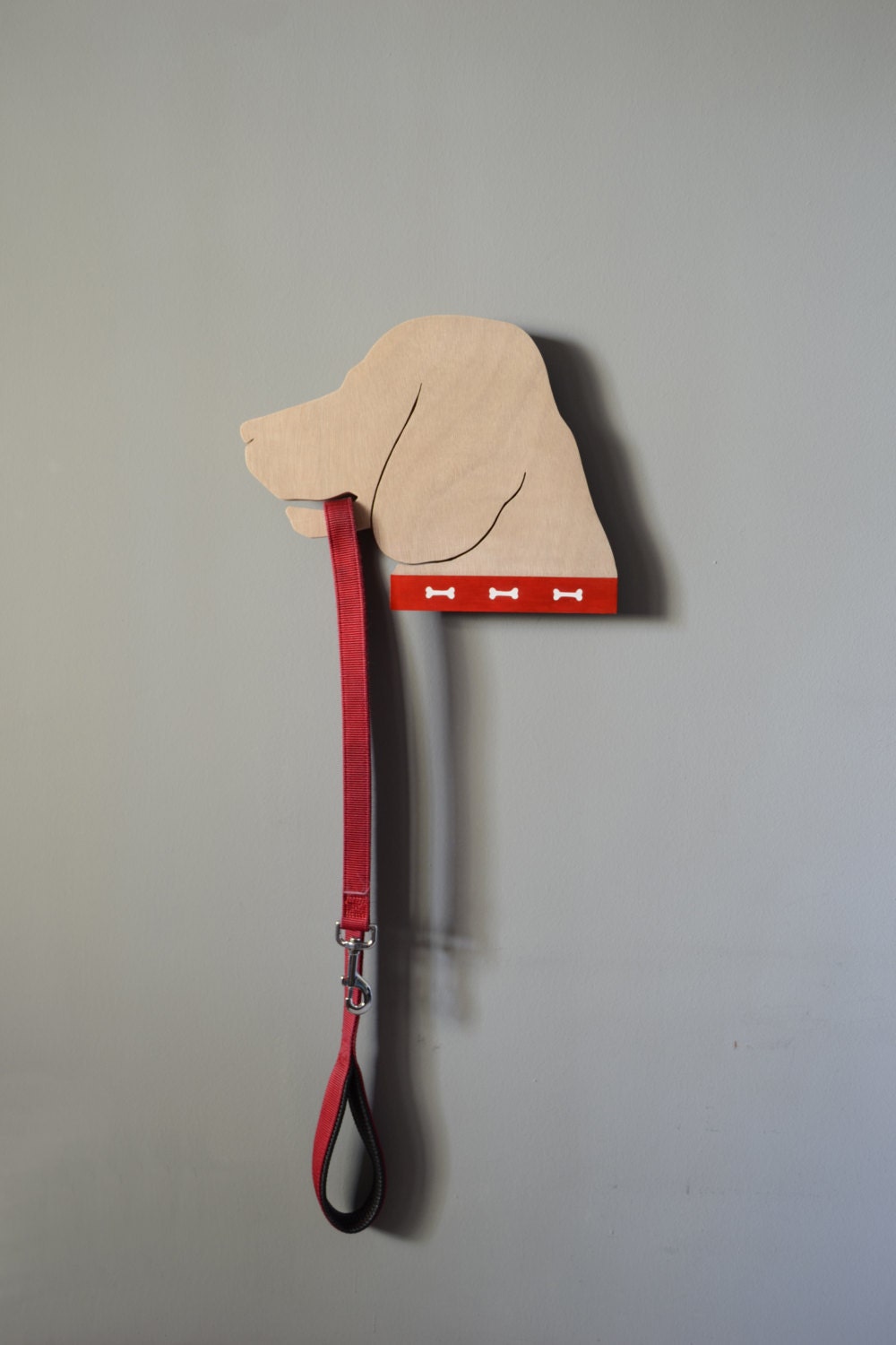 Beagle Dog Leash Holder Handmade Unique Pet Storage Leash Hook