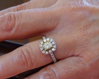 Yellow Diamond Engagement Ring 18K