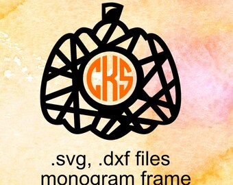 Pumpkin SVG Monogram Frame, Thanksgiving SVG file, instant download, vinyl file, silhouette cut file, pumpkin svg vectors