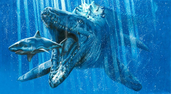 mosasaurus painting