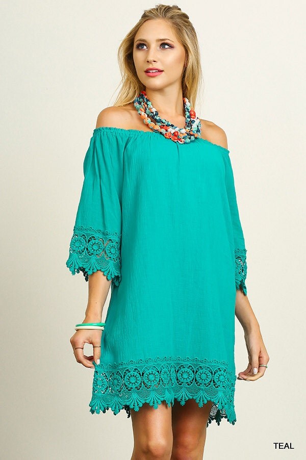 off shoulder tunic dress