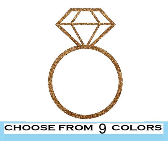Glitter Wedding Ring Vinyl Iron On Choose your Color