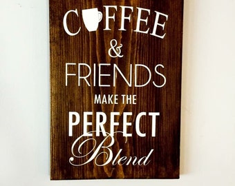 Items similar to Wood Pallet Sign. Coffee and Friends make the perfect ...