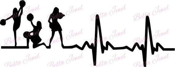 Download Cheerleader SVG Cheerleading svg Cheer svg heartbeat svg