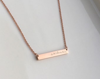 Personalized Bar Necklace - Bar Necklace - Rose Gold Necklace - Personalized Necklace - Name Necklace - Name Bar - Bridesmaid Gift - Rose