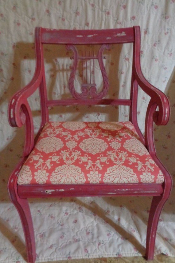chippy painted shabby chic antique accent chair by HHAttic on Etsy