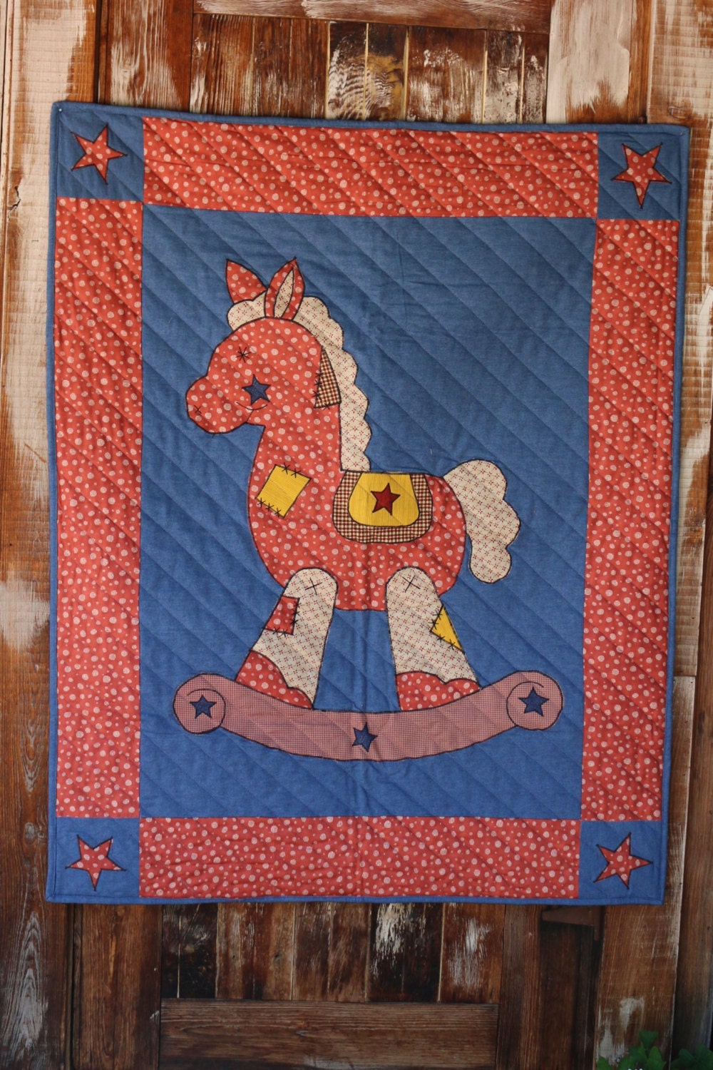 rocking-horse-baby-quilt-by-honeybeelinens-on-etsy