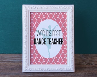 Dance Teacher Gift Printable End of Year Present Instant